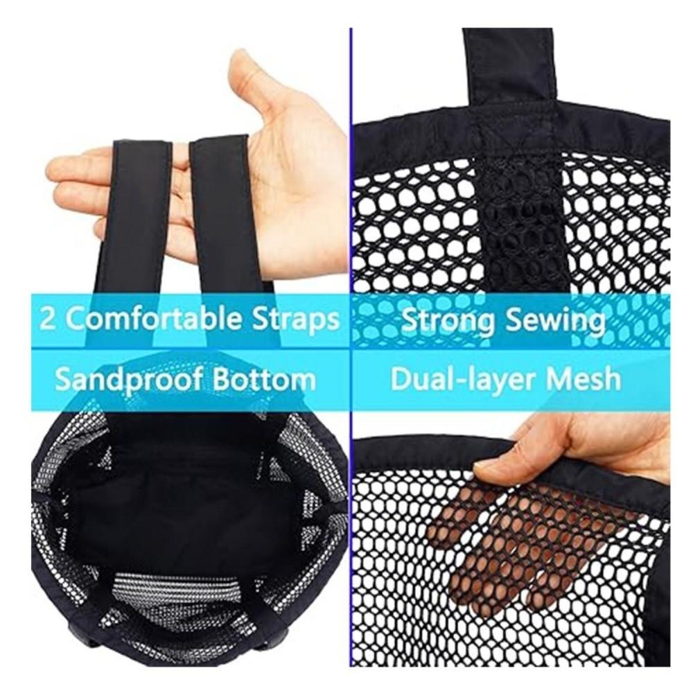 Lightweight Foldable Beach Bag Multifunctional Mini Pocket Swimming Bag Large Capacity Hollow Mesh Tote Bag for Swimming
