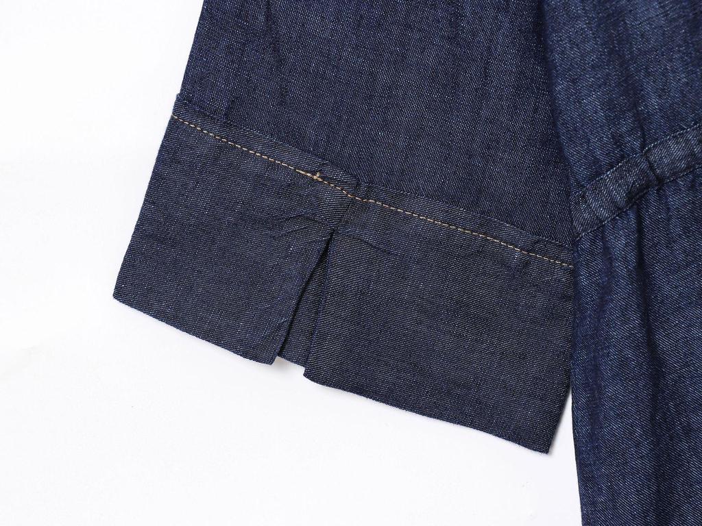 Summer European & American Style Denim Shirt with Decoration & Wide Leg Pants