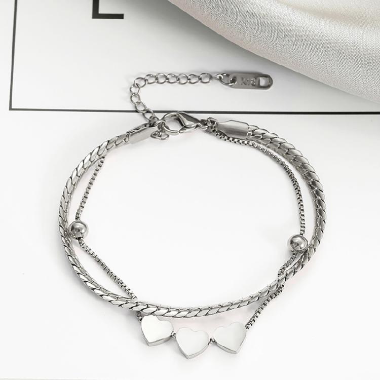 Bracelet Élégant Pendentif Cœur Bracelet Quotidien Bracelet de Soirée Bracelet à Chaîne Moderne Parfait pour Diverses Occasions