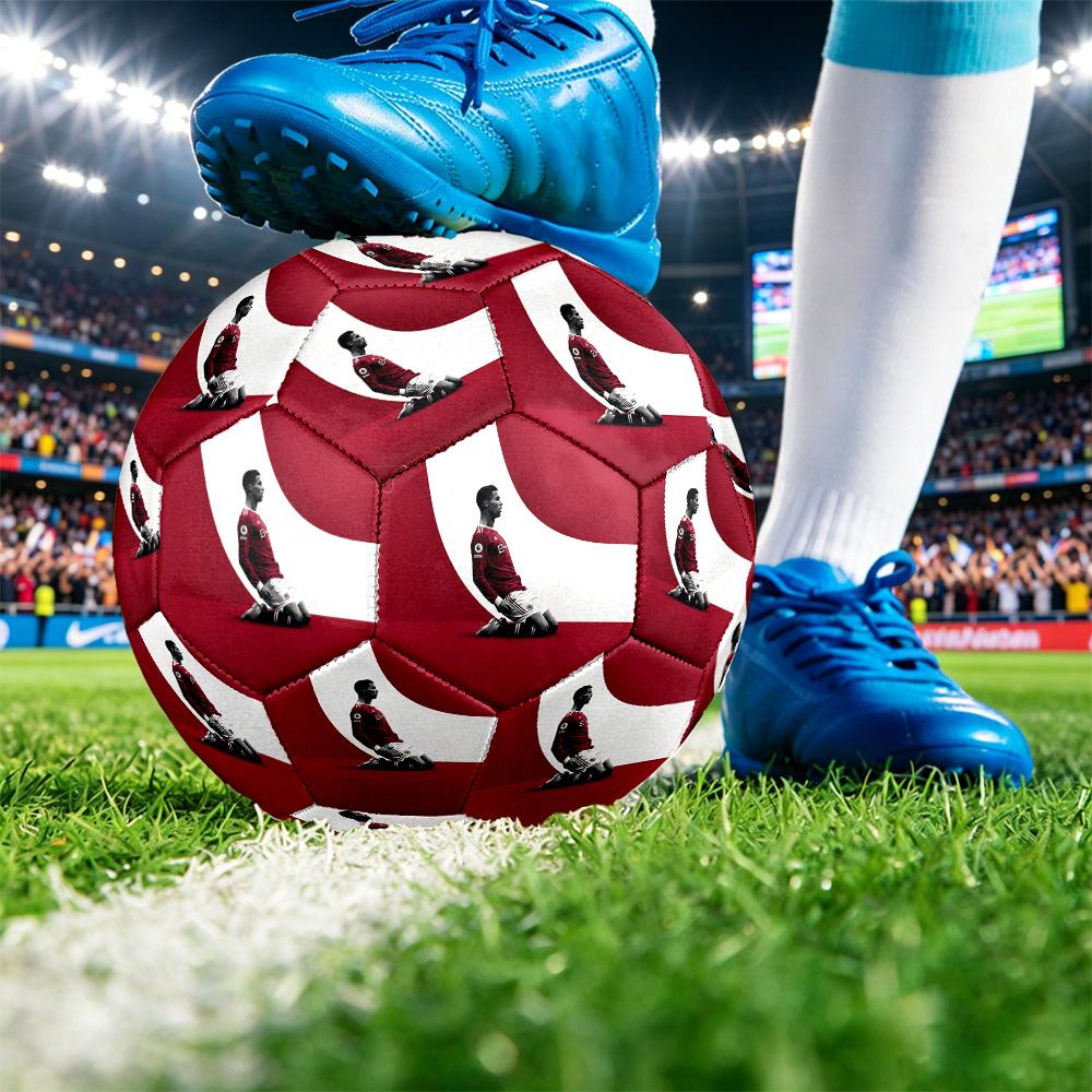 Pallone da Calcio Taglia 5 Stampato Cristiano Ronaldo Resistente all'Usura Standard Allenamento Adulti Regalo per Fan Partite Indoor Outdoor Sport