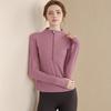 Women Slim Long Sleeved Stand Collar Yoga Clothes Half Zipper Quick-Drying Breathable Top Elastic   Yoga Wear Running Training Fitness Clothing