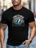 Mens Hiking TShirt Time To Hike Mountain Print Short Sleeve Round Neck Breathable Oversized Daily Wear TShirt