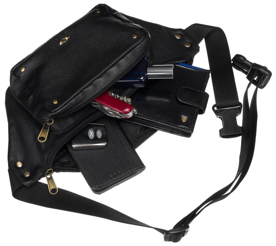 Leather Hip Bag with Pockets - Peterson