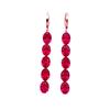 Purple Gold Fringed Red Stone Egg Surface Rose Gold Plated Earrings Fashionable And Exquisite Temperament Earrings
