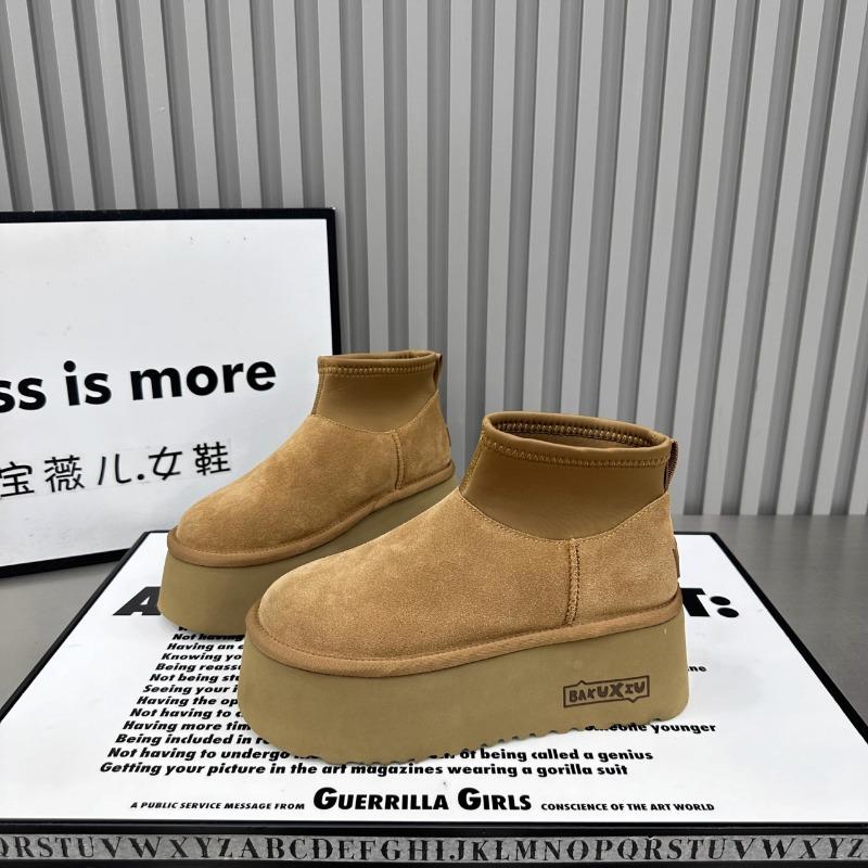 

Модные женские ботильоны AJGS Leopard с меховой платформой, зимние замшевые теплые туфли, женский бренд 2024 года, трендовые плюшевые туфли на плоской подошве из хлопка, повседневные 40 верблюд