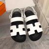 Cross-border foreign trade large size Velcro sandals women's 2024 summer new one-word buckle belt casual wear Roman sandals