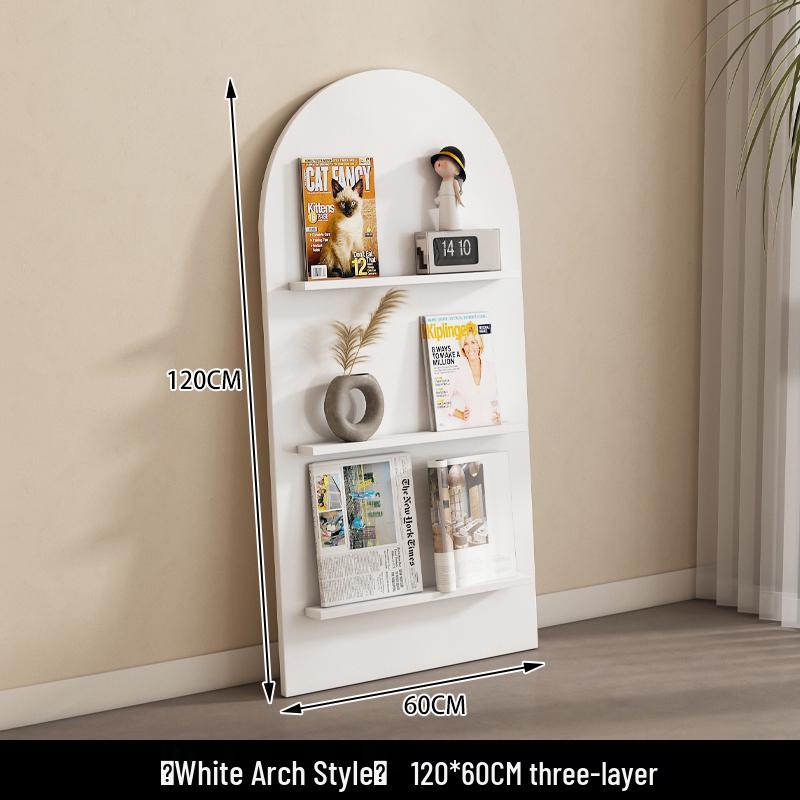 Nordic Floor-Standing Bookshelf: Multi-Layer Wall Storage Rack for Magazines and Picture Books