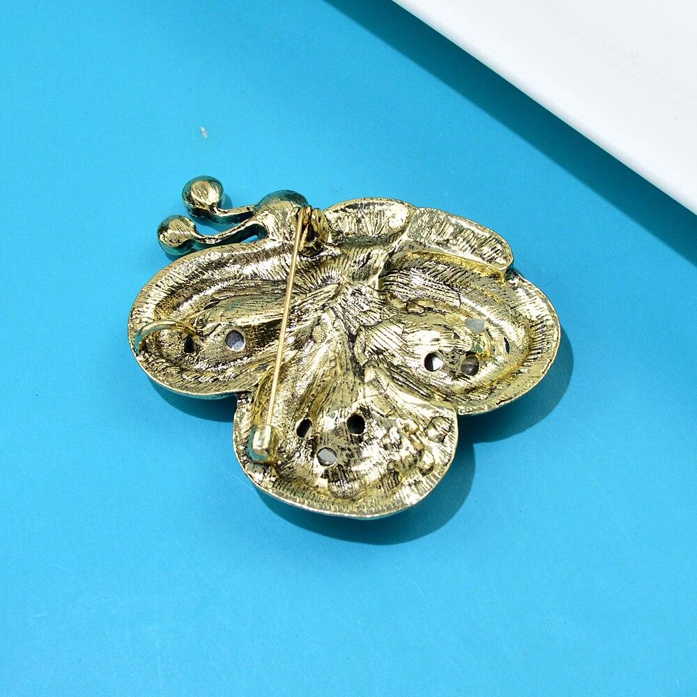 Blucome New Butterfly Brooches For Women Vintage Pearl Multicolor Rhinestone Cute Insect Weddings Casual Brooch Pins Jewelry