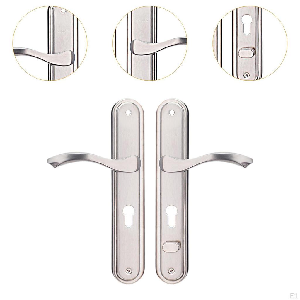 Security Door Handles Lever Easy Installation Accessory Sturdy Stainless Steel Narrow Panels