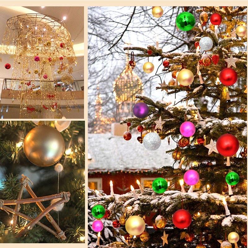 24Pcs Christmas Tree Balls Decor Ornament Xmas Party Decorations Glitter Balls  Festival Supplies