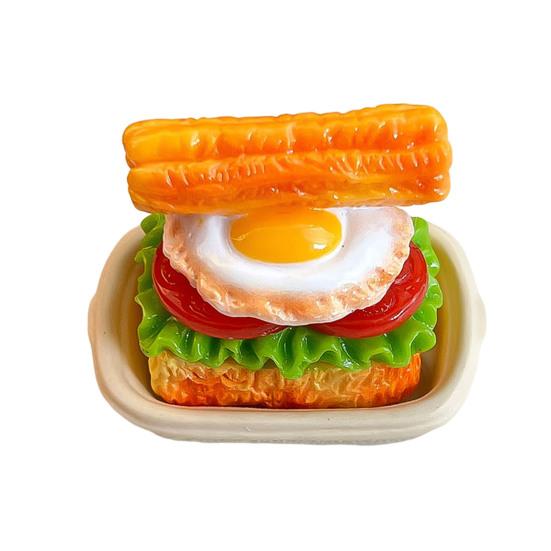 Chick Hamburger Refrigerator Magnet Resin Simulated Food Decorative Fridge Magnet Memo Notes Photo Holder for Home Kitchen Office C