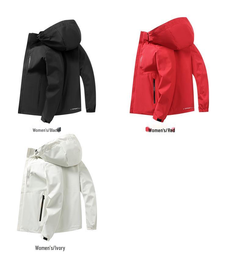 Giacca a vento con cappuccio unisex: Giacca da Ciclismo da Esterno per Coppie, Monostrato Leggera