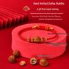 Zodiac Buddha Peach Wood Bracelet - Red String Hand Rope for Men and Women, Perfect Gift for Best Friends.