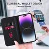 Anti-Drop-Lederhülle für iPhone 15 Plus 14 Pro 14 Pro Max 13 Pro 13 Mini 12 12 Pro Max 12 Pro 12 Mini Wallet Kabelloses Laden