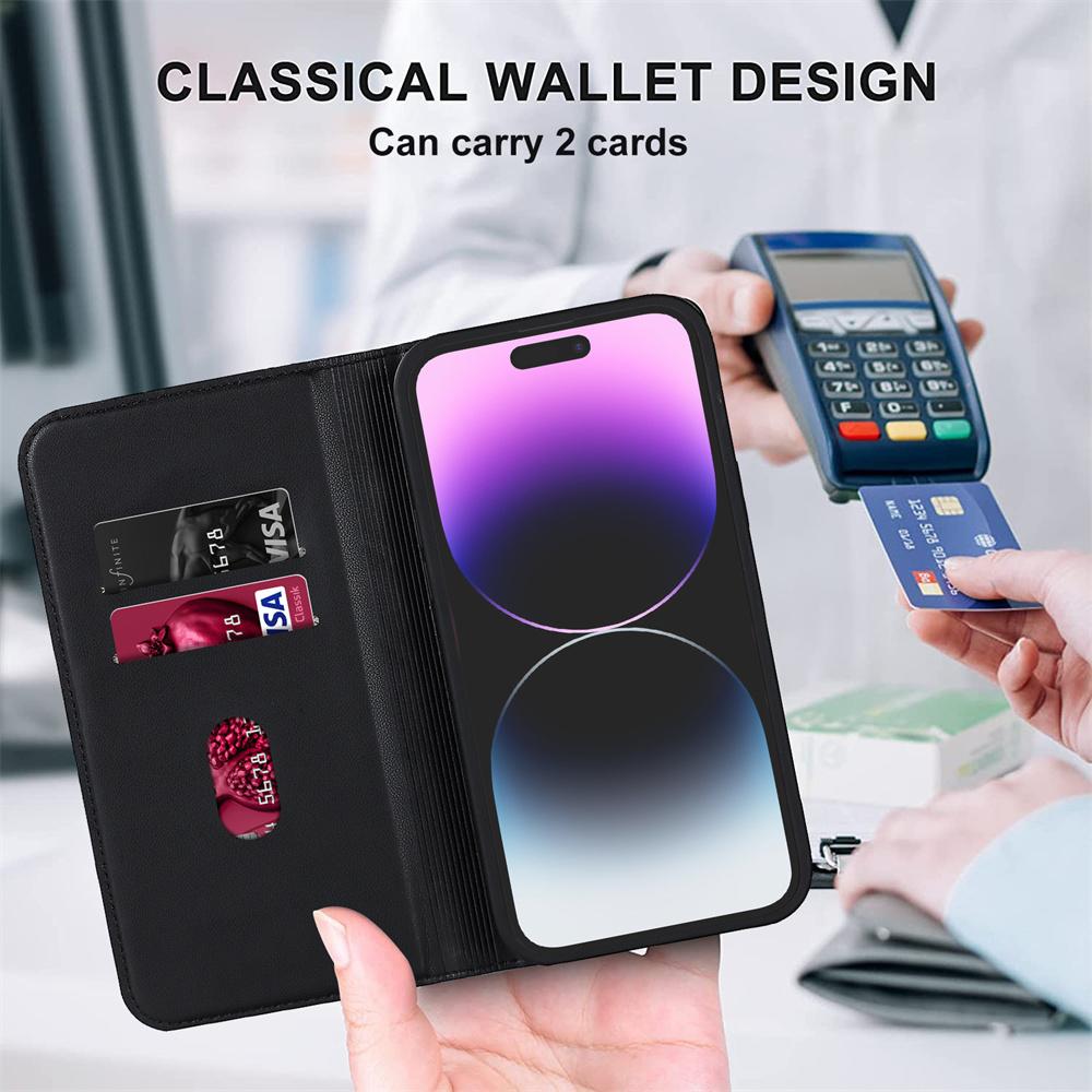Anti Drop Leather Case For iPhone 15 Plus 14 Pro 14 Pro Max 13 Pro 13 Mini 12 12 Pro Max 12 Pro 12 Mini Wallet Wireless Charging