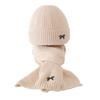 2Pcs/Set Children Hat Scarf Set Bow Knitted Hood Windproof Neck Scarf Set Thickened Soft Warm Cozy Autumn Winter Wear