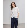 Demana French Retro Solid Round Neck Puff Sleeve Shirt
