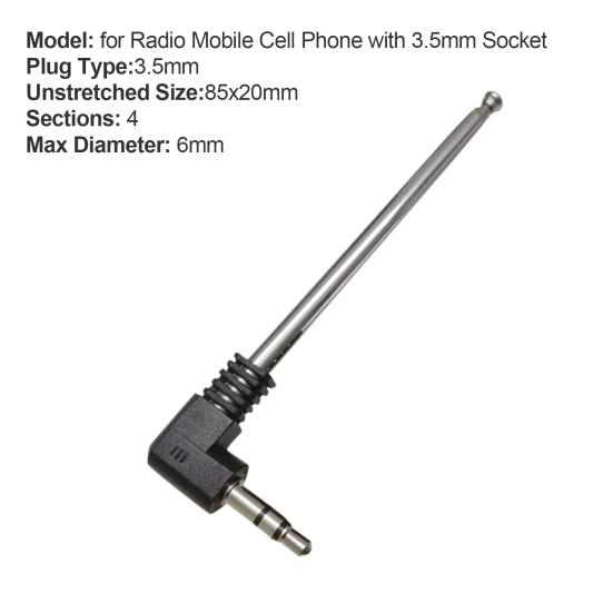 Radio Antenna Easy to Carry Retractable PVA FM Radio Antenna for Cell Phone