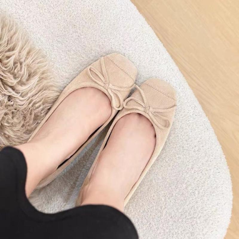 Fashion Shallow Women Ballet Flats Dance Shoes Casual Female Soft Footwear Butterfly-Knot Ladies Slip on Shoes