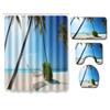 Beach Shower Curtain Floor Mat Combination Four-Piece Set Bathroom Toilet Carpet Shower Room Mat Foot Mat