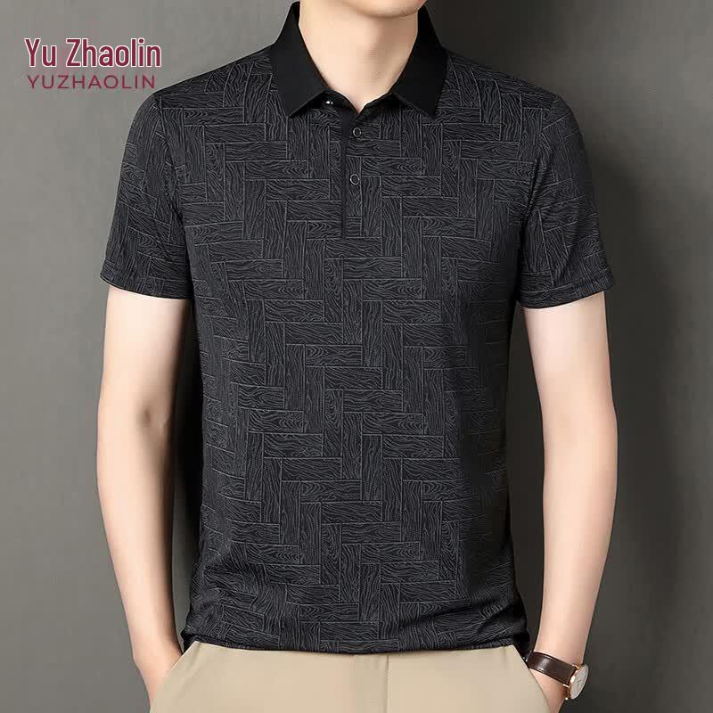 YUZHAOLIN Men s Casual Summer Polo T-Shirt XXXL чёрный