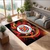 Fulham Football Print Crystal Velvet Rug, Comfortable Water Absorbent Non Slip Indoor Floor Carpet