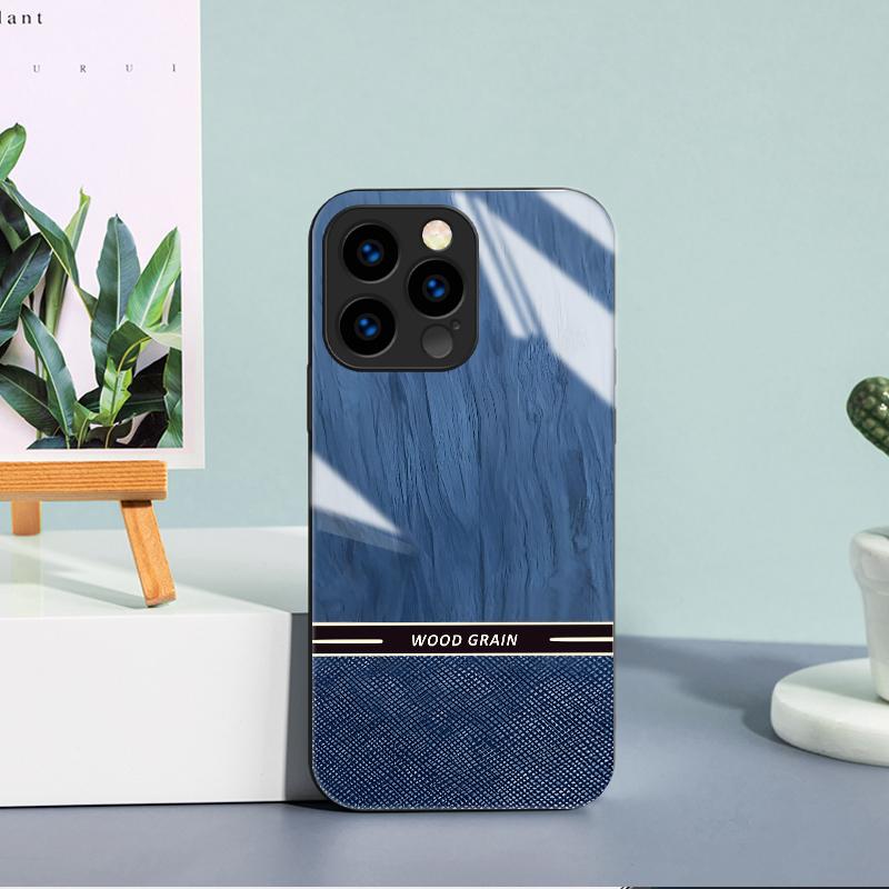 Gehärtetes Glasgehäuse mit Holzmaserung bedruckte Schutzhülle aus weichem TPU für Xiaomi Redmi