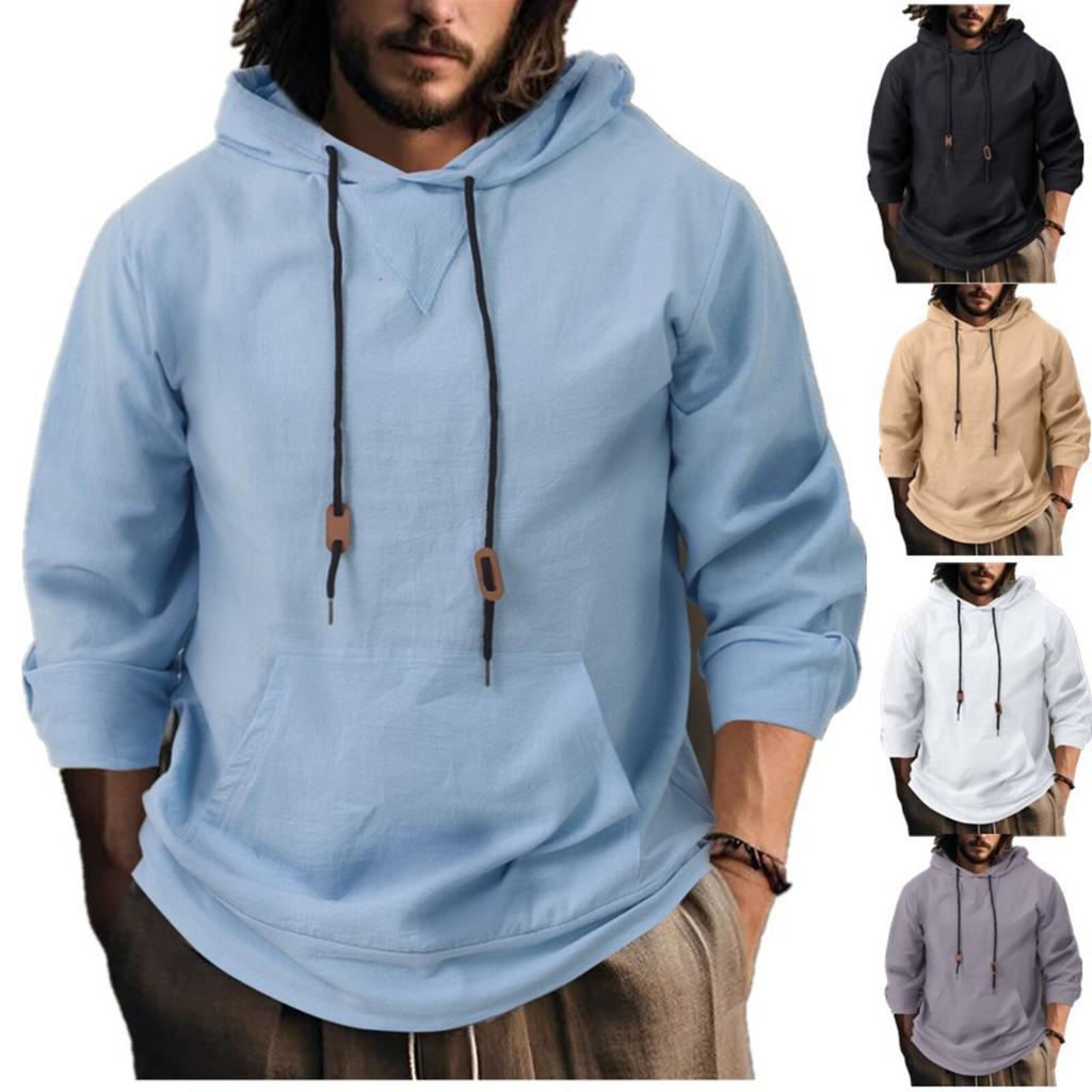 Men's Outdoor Casual Linen Hooded Sweatshirt