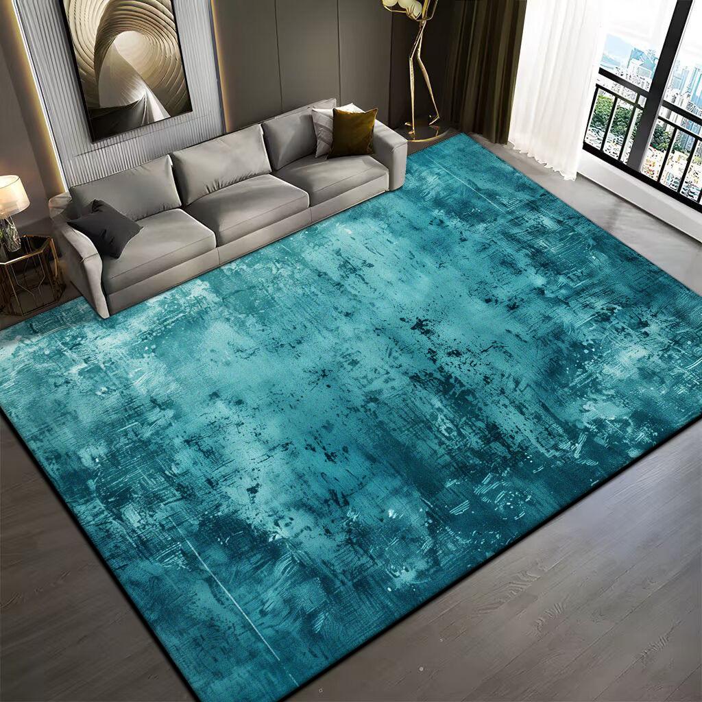Moderne Schwarz Grau Große Wohnzimmerteppiche Abstrakte Dekoration Sofaseite Rutschfester Teppich Schlafzimmer Bettseite Waschbare Weiche Bodenmatte