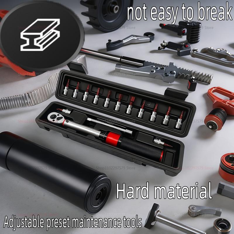 15Pcs Bicycle Torque Wrench Set 1/4 Inch Dual Direction Bike Allen Key Tools Motorcycle Repair Kit Nm Spanner Socket