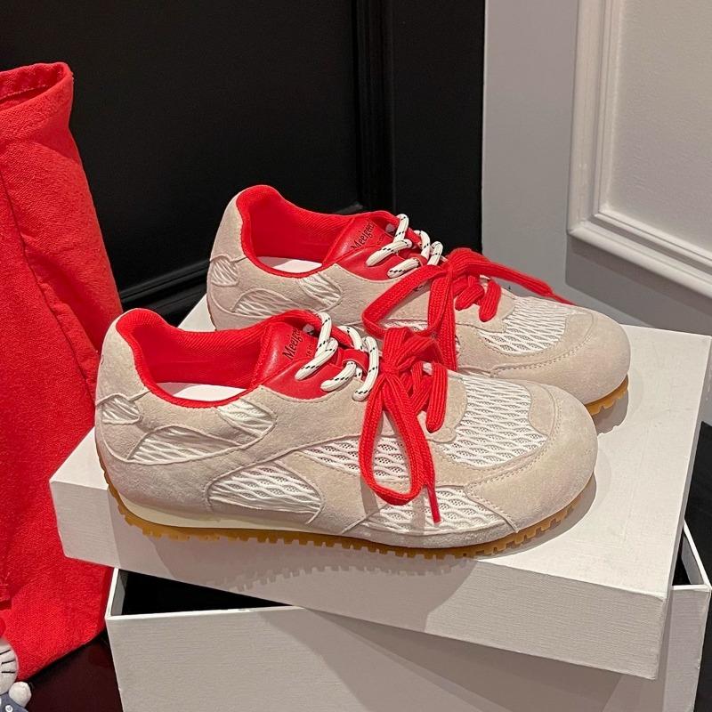 Summer New Fashion Color Matching Outdoor Jogging Shoes Casual Sports Round Head Flat Bottom Women
