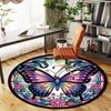 1pc Butterfly Flowers Round Chair Mat Office Area Rug - Non-Slip, Floor Mat for Office, Bedroom, Ideal Home Decor Gift C0112058