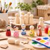 20pcs Male And Female Unfinished Wood Figures 55mm Size Wooden Craft People  For DIY Painting