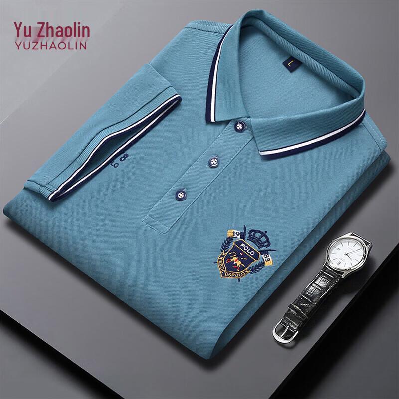 YUZHAOLIN Men's Embroidered Lapel Polo T-Shirt