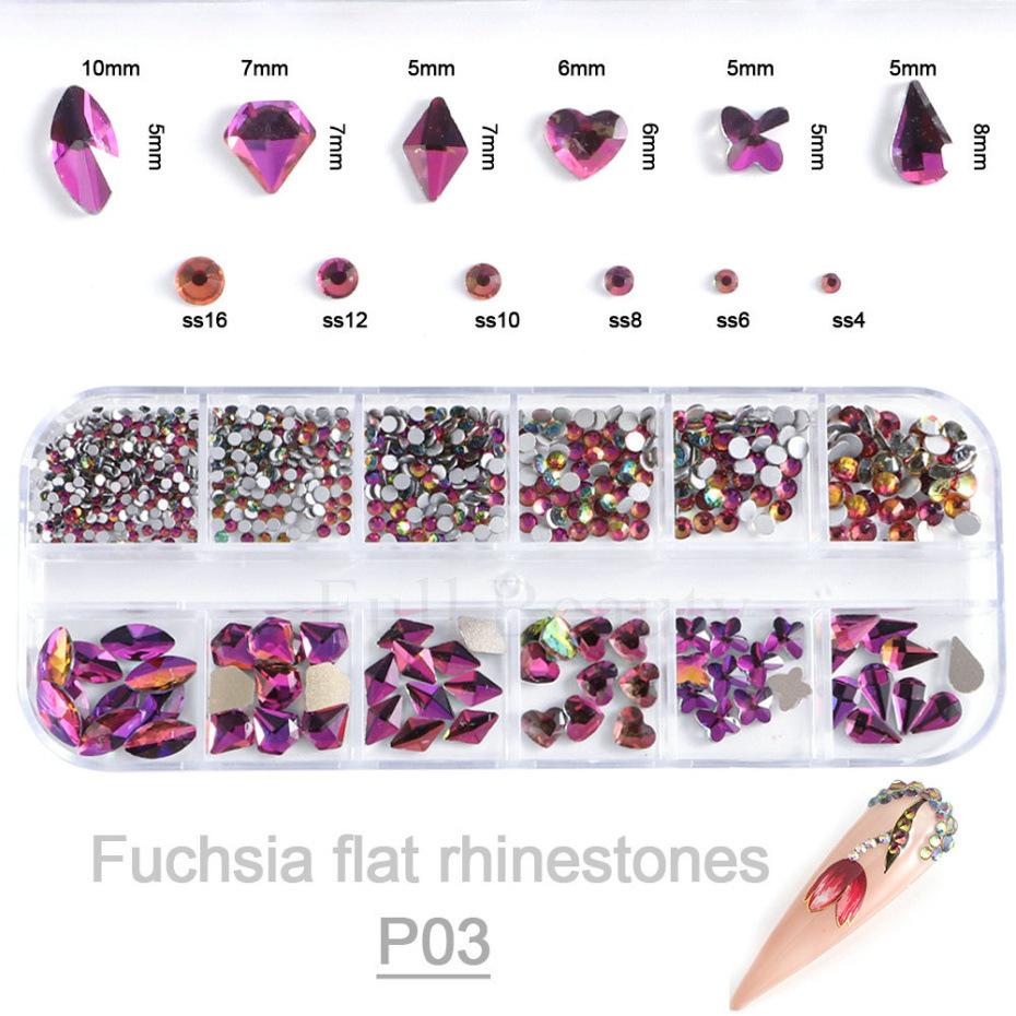 Nail Art Jewelry, Maillard Color Pearl Flat-Bottomed Diamond Steel Ball Diy Nail Jewelry Mixed