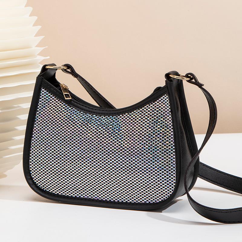 New Fashion Hand Carry Versatile Women's Bag Sequined Underarm Bag G Niche Shoulder Bag