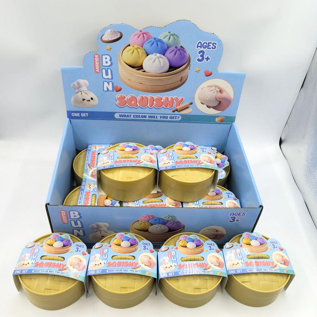 Colorful Simulated Dumpling Squishy Relaxing Relieve Anxiety Antistress Enhance Happiness Reusable Rebound Squeeze Reliever Toy