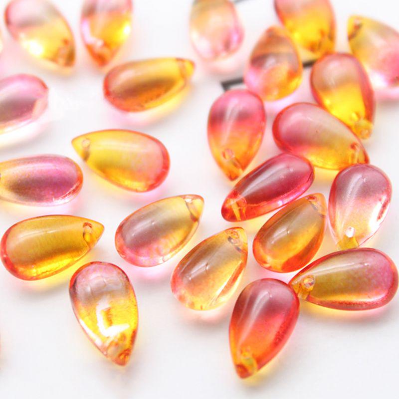 100//500pcs White AB Drop Water glass crystals Charms beads bracelet Jewelry NEW