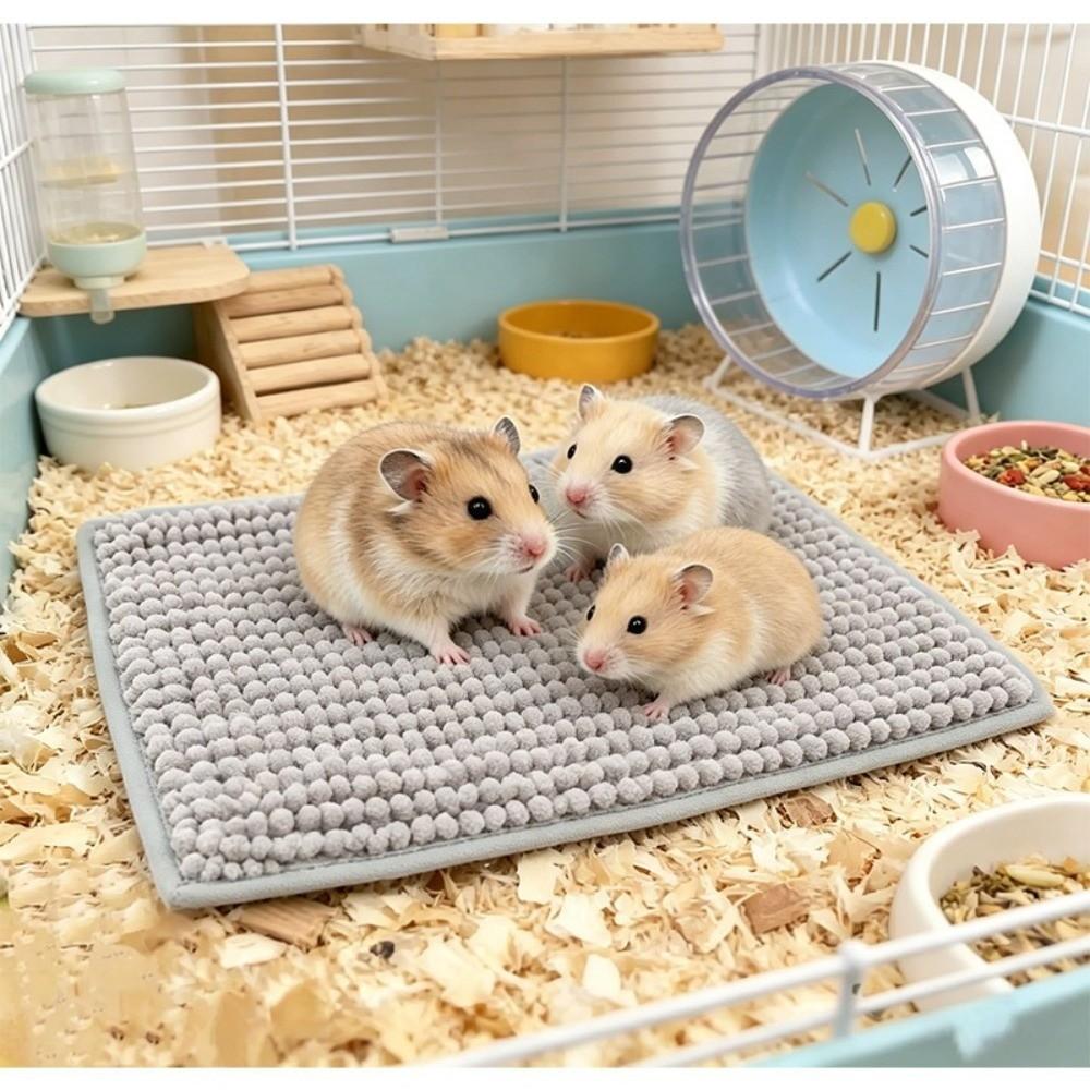 Washable Washable Pet Pad Chenille Fleece Small Animal Liner Soft Fleece Bedding Mat  Guinea Pig