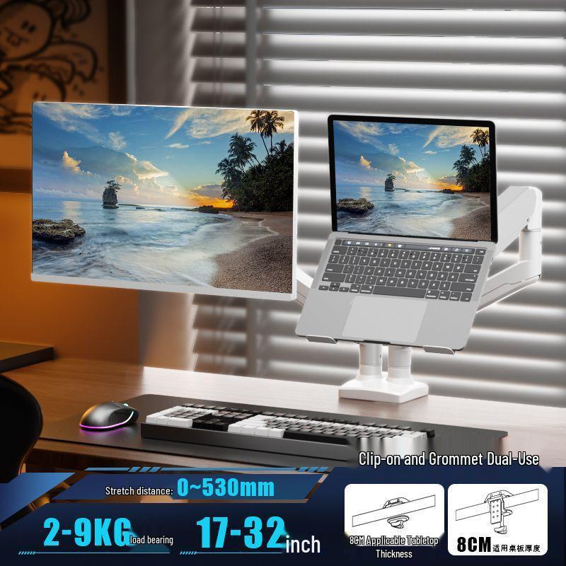 Dual Screen Cantilever Laptop & Monitor Stand
