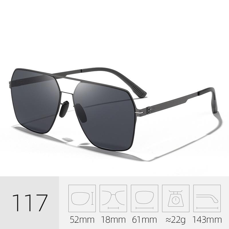 Men's Polarized Aviator Sunglasses - Anti-UV, High Definition, Double Bridge Design for Fashionable Driving