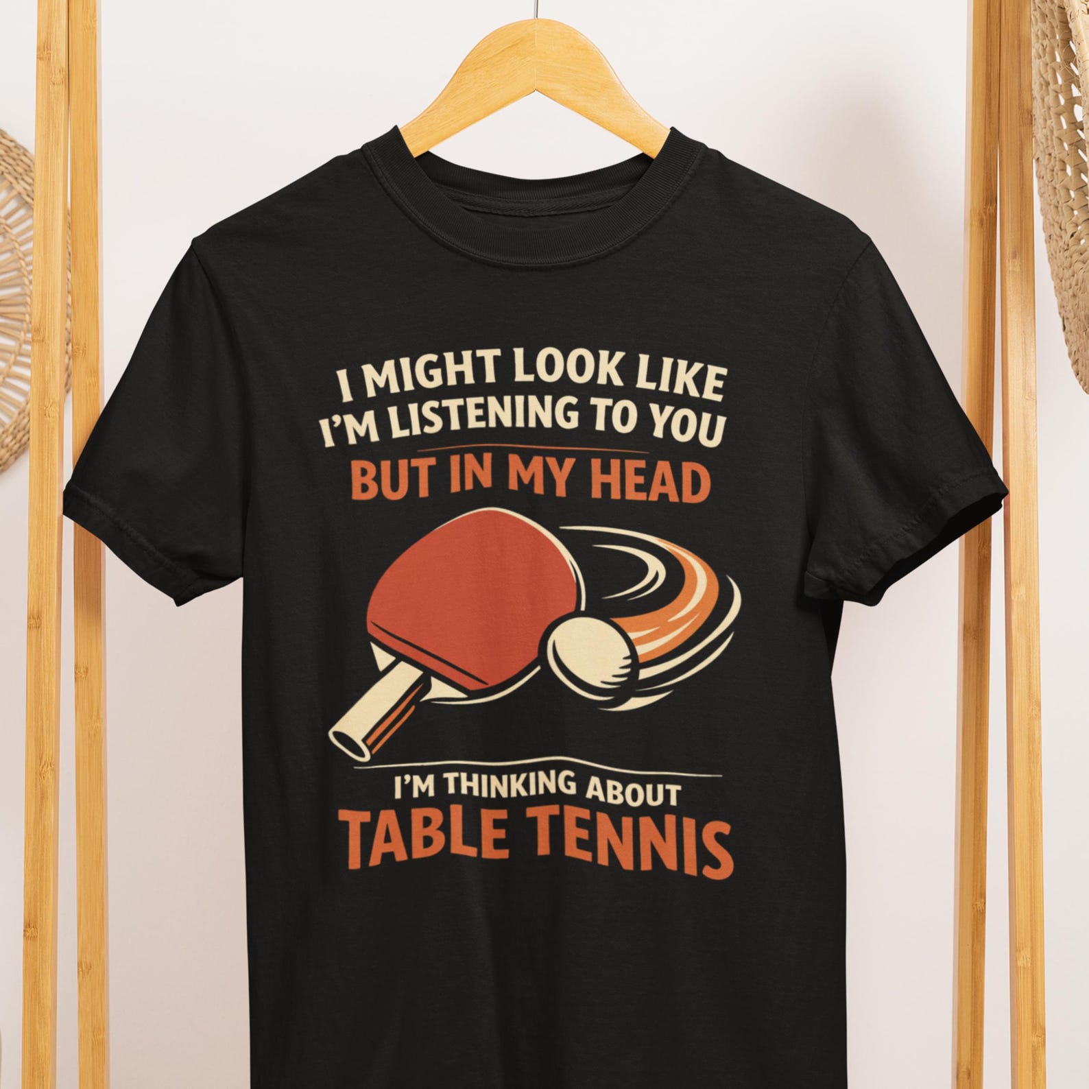 Table Tennis T-Shirt: Thinking About Ping Pong Player Gift XL