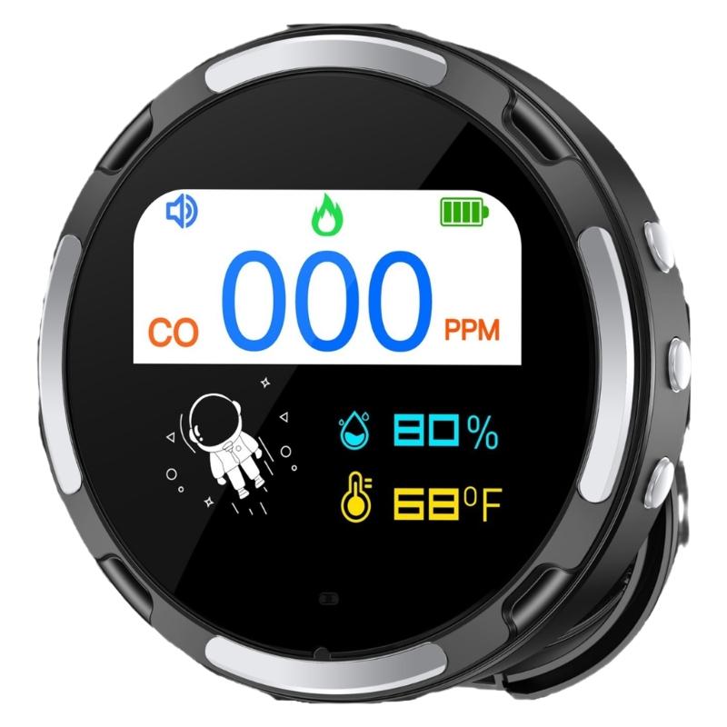 

Детектор угарного газа Перезаряжаемый детектор CO с сигнализацией Измеритель угарного газа Детектор CO для автомобиля Гостиничный номер Путешествия чёрный