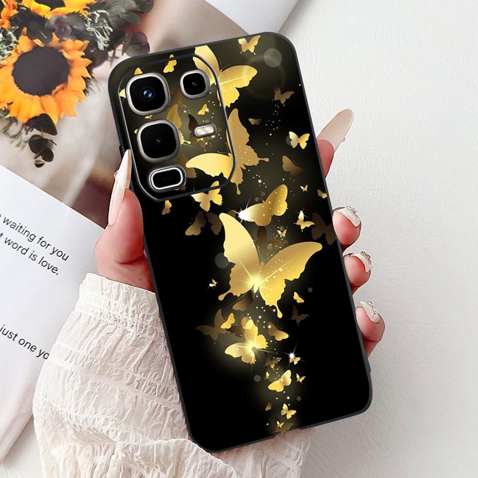 Per Infinix Note 50s X6870 Cover Posteriore Per Infinix Note 50s 5G Custodia Silicone Moda Lusso Fiori Gatto Carino Dipinto Divertente Paraurti