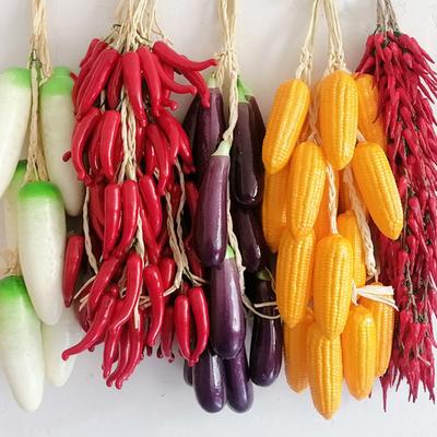 Artificial Vegetables String Simulated Vegetable Garland Realistic Decorative Fake Veggies for Home Farmhouse Kitchen Farm Party Wall Decoration