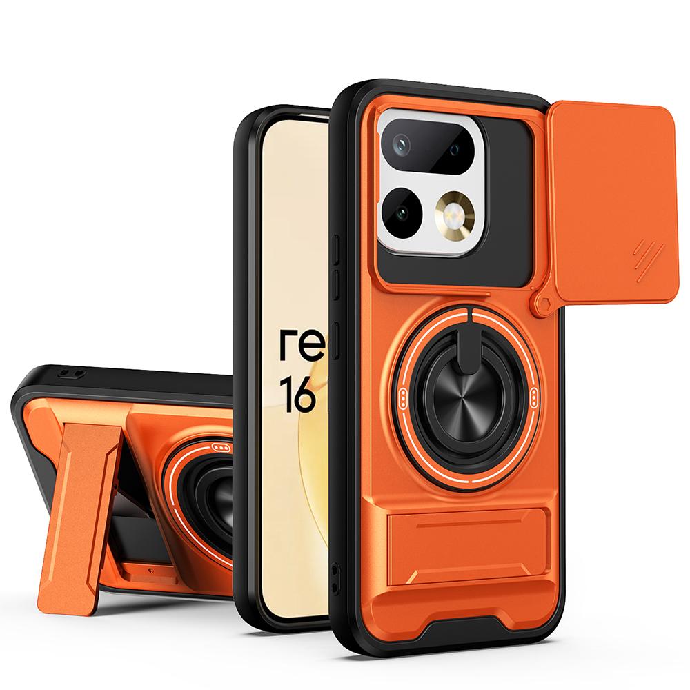 KEYSION Magnetic Phone Case for Realme 16 Pro 5G 16 Pro+ 5G Slide Camera Protection Upright Kickstand Ring Shockproof Back Cover