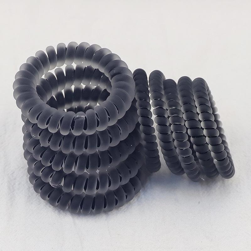 Frosted Black Transparent Hair Ring Bracelet - Large Jelly Matte Ponytail Headband