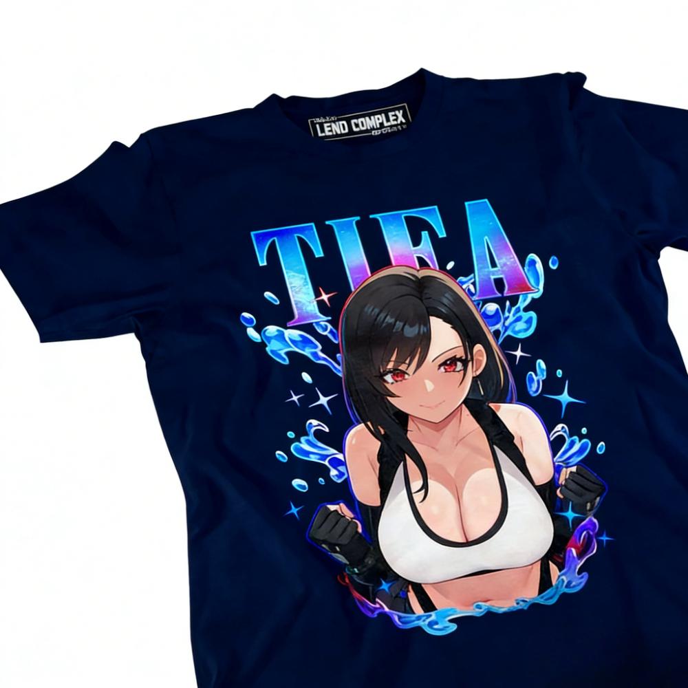 2026 New Tifa Lockhart FF7 Retro Tshirt Waifu Tshirt Final Fantasy 7 Tshirt Mens and Womens Summer Loose Fashion Top