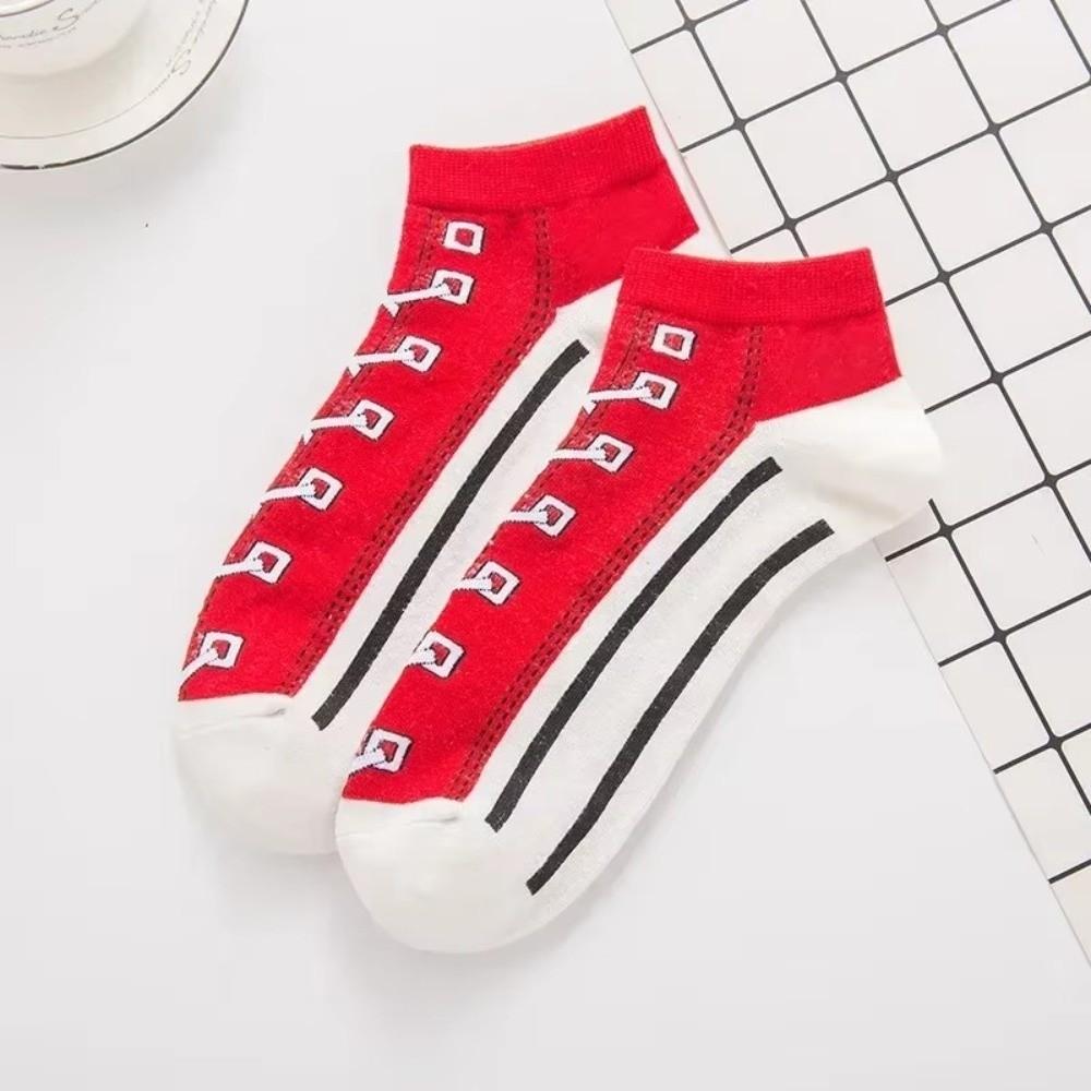 Breathable Canvas Shoe Sock Low-top Sports Boat Socks New Shoes Pattern Cotton Socks