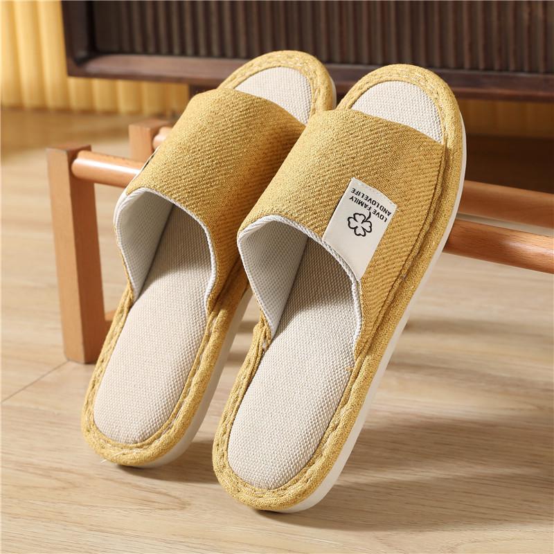 2023 Summer Cotton & Linen Non-Slip Indoor Slippers for Men & Women - Silent & Comfortable